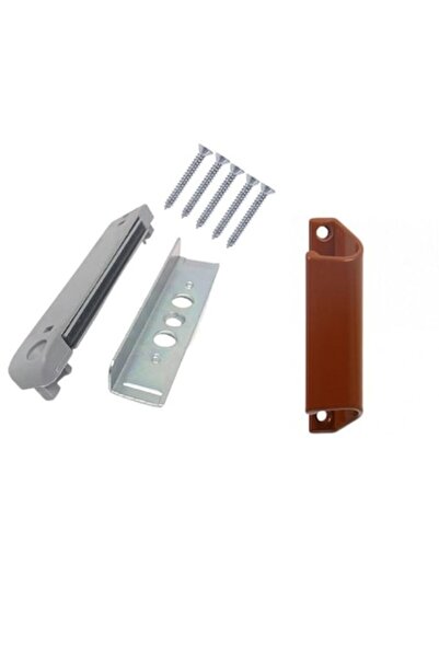 SOLIDON Kit sistem de închidere magnetică cu mâner tip scoică din stejar pentru ușă de balcon