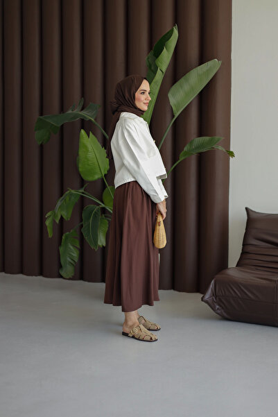 MOONSC Double Pocket Skirt with Elastic Waist