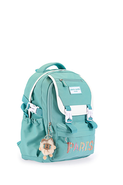 Pierre Cardin 11118-3002 Okul çantası kalemlikli Suya Dayanıklı Çok bölmeli YEŞİL