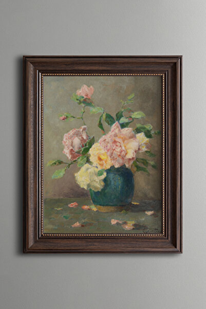 epiqart Φυσικό νεκρότεχνο λουλούδι - Πλαίσιο με vintage σχέδιο