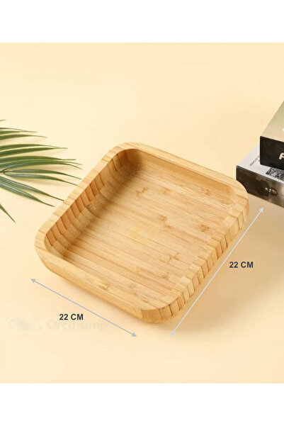 MİS KİTCHEN Bamboo Salad Bowl - Fruit Bowl and Bread Serving Bowl 22X22 cm