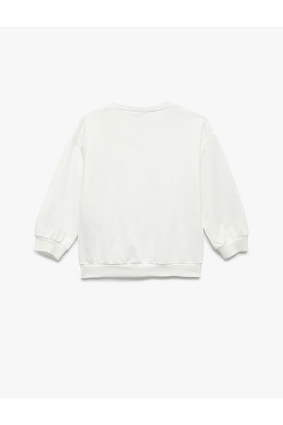 Koton Raised Long Sleeve Crew Neck Bow Sweatshirt