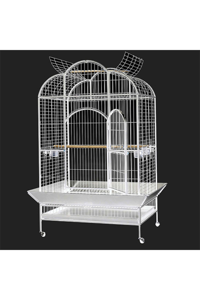 Dayang Tekerlekli Ayak Papağan Kafesi Beyaz 132x102x186 Cm