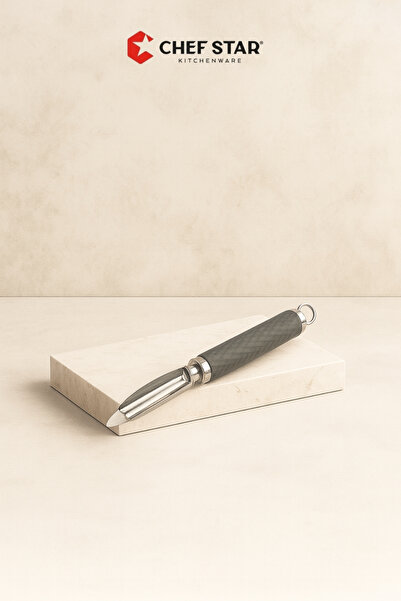 Chefstar PASLANMAZ ÇELİK SEBZELİK SOYACAK – ERGONOMİK SİYAH SAPLI