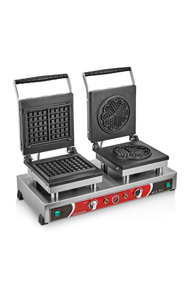Işıkgaz Çiçek ve Kare Desenli Waffle Makinesi