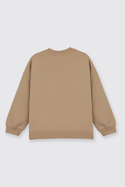 Panço Erkek Çocuk Bisiklet Yaka Bej Sweatshirt