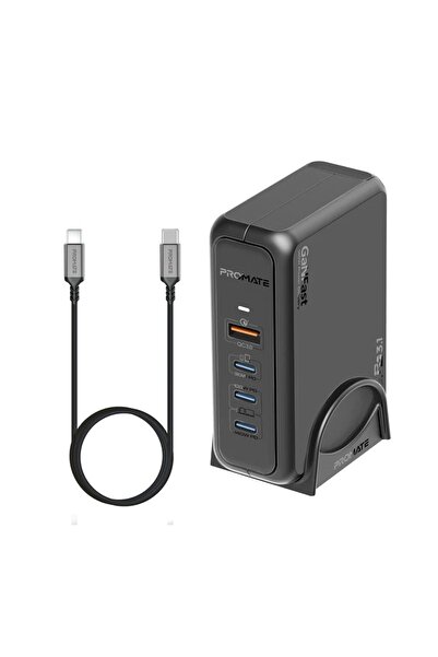 Promate 140W Super-Speed GaNFast Charging Station with Power Delivery 3.1 Quick Charge 3.0