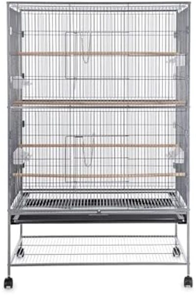 Egardenkart 153cm Wrought Iron Standing Large Flight King Bird Cage for Cockatiels African Grey Qu