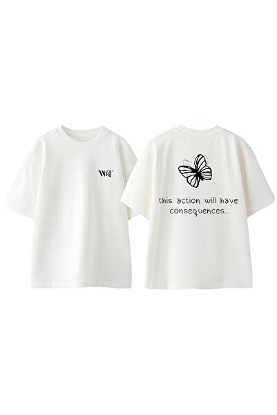 THEWERT Life Is Strange 7 Design Back Printed Βαμβακερό λευκό μπλουζάκι υπερμ...