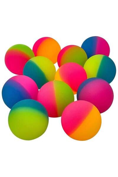 Toybox كرات مطاطية نطاطة للأطفال بألوان متنوعة، مجموعة من 12 كرة