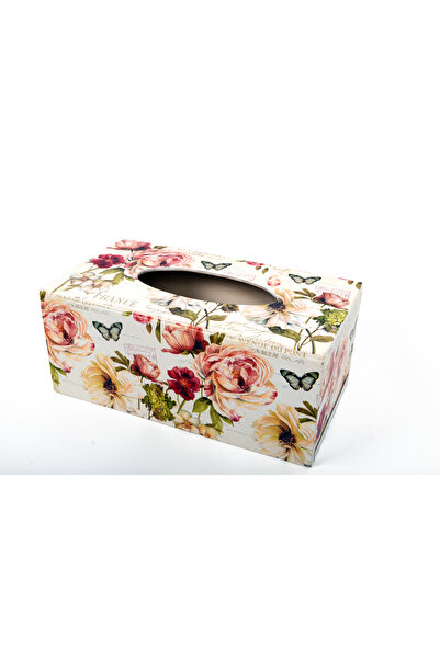 Kumiko Art Napkin box decorated with floral pattern 2