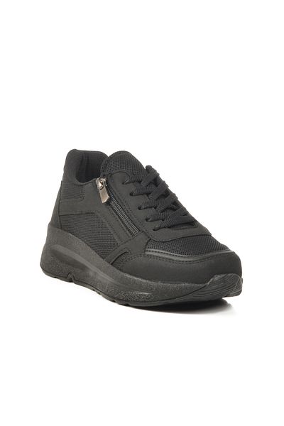 AYK'S Pantofi sport de damă cu plasă din nubuc negru 2420 G