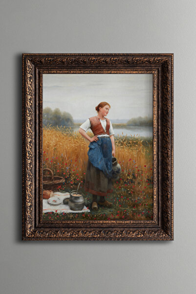 epiqart Hasat Öğle Yemeği - Vintage Desenli Çerçeve