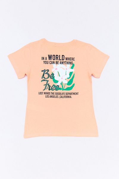 Fulla Moda Tricou pentru fetiță, 100% bumbac, cu imprimeu floral pe față și pe spate
