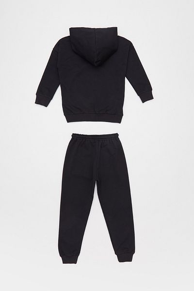 Fulla Moda Teddy Bear Printed Hooded Jogger Boy's Set