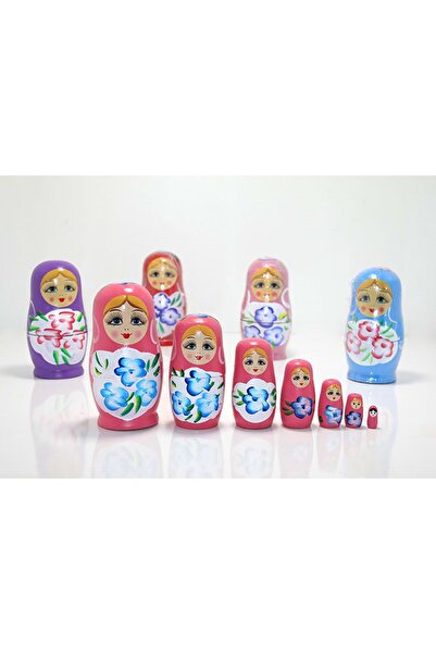 Store 7'Li Ahşap Matruşka 16 Cm Model1