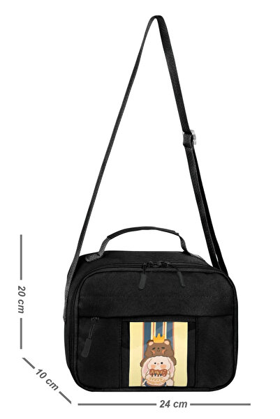 KAFF Black Korean Kawaii Style Thermal Insulated Lunch Box with Accessories -25601