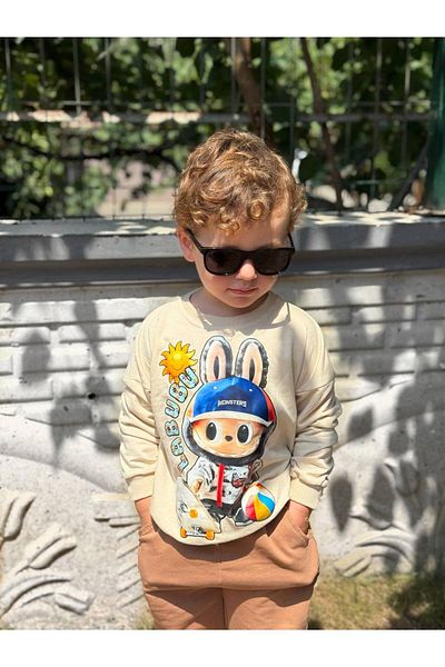GÖKJOY BUTİK Labubu Printed Boy's Tracksuit Set