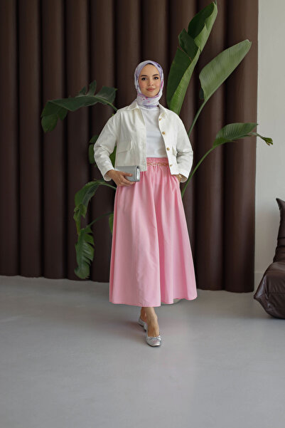 MOONSC Double Pocket Skirt with Elastic Waist