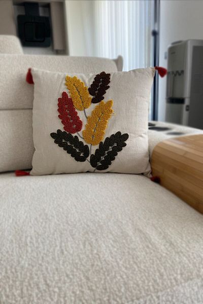 Canestar Punch Embroidered Decorative Stylish Design - Pillow Case Punch (Panç) Throw Pillow Case