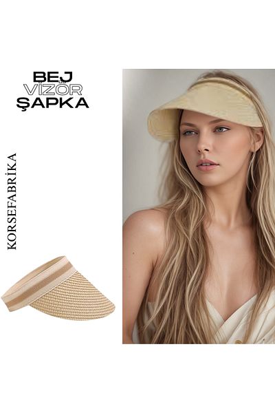korsefabrika trend mood store Stylish and Functional Straw Beach and Casual Hat with Wide Brim Sun Visor