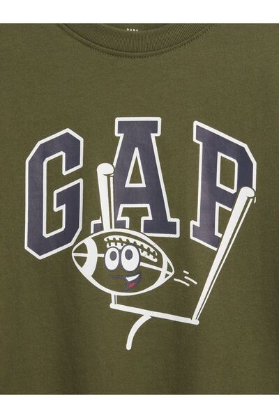 GAP Erkek Bebek Yeşil Grafik Baskılı T-Shirt