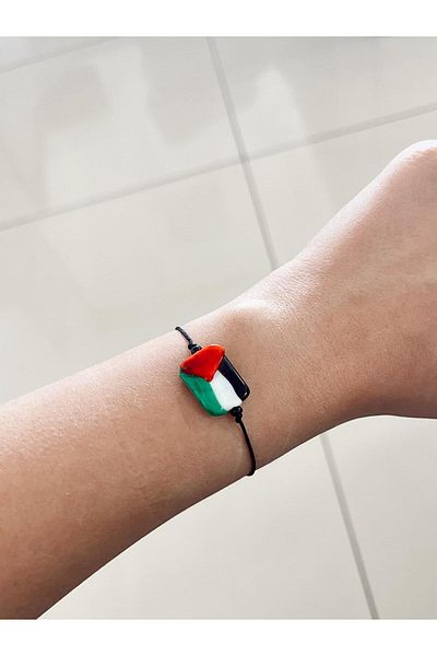 SWORDS CONCEPT Handmade Murano Glass Palestine Flag Bracelet