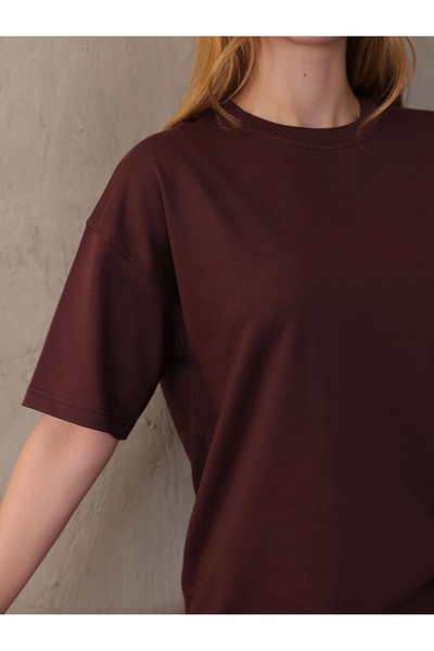 GRODYT Grody.T Women's Oversize Loose Boyfriend T-Shirt Crew Neck, Two-Thread Knitted T-Shirt.