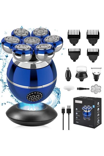 Damar Professional Electric Shaver Damar, Advanced Technology with 7 Rotating Heads, IPX7 Waterproof, Wire