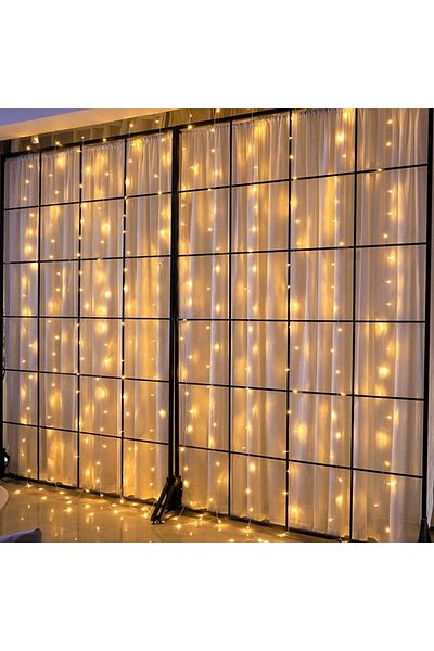 Teo Instalatie Craciun, Tip Perdea, IP44, 4 m x 1 m, 240 LED-uri, Alb cald, cu flash, Transformator cu t