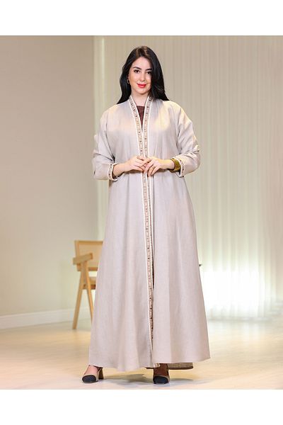 elegant veil Linen abaya, Yemeni style
