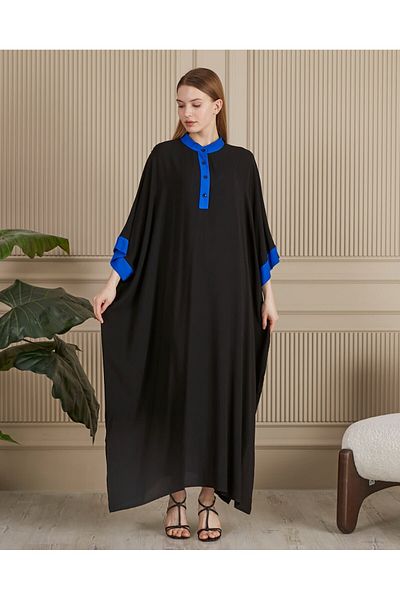 EL jadida Women's Plus Size Embroidered Viscose Long Dress