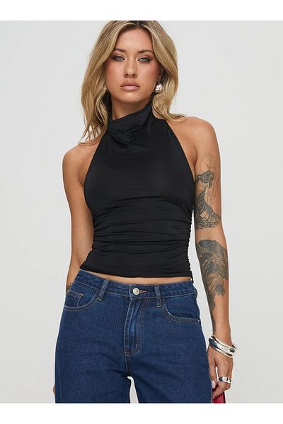 fablair Bluză scurtă cu guler Halter