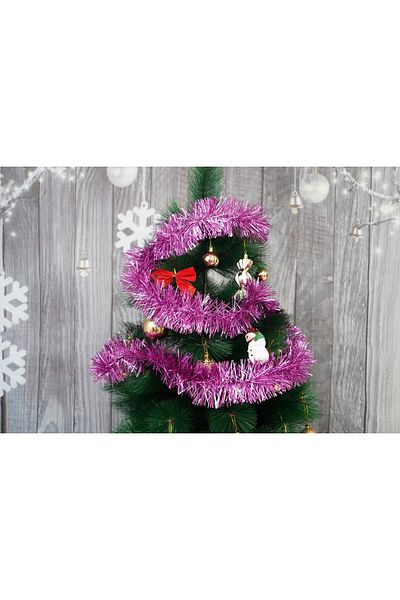 Teo Christmas tinsel, , pink, size: 2 m x 9 cm material: PVC foil, indoor/outdoor