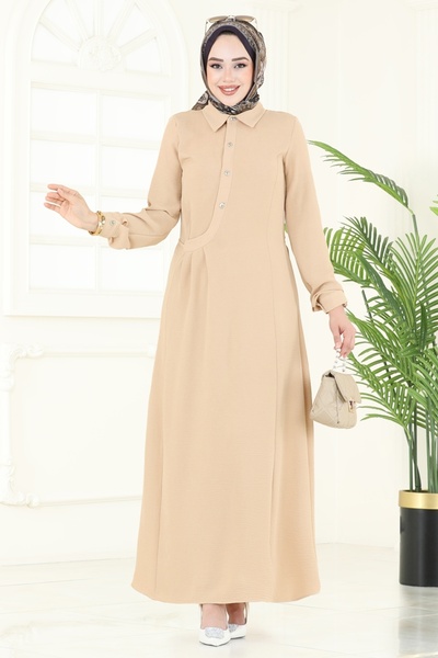ModaMerve Half Button Aerobin Dress 3654Mh427-Ms Vision