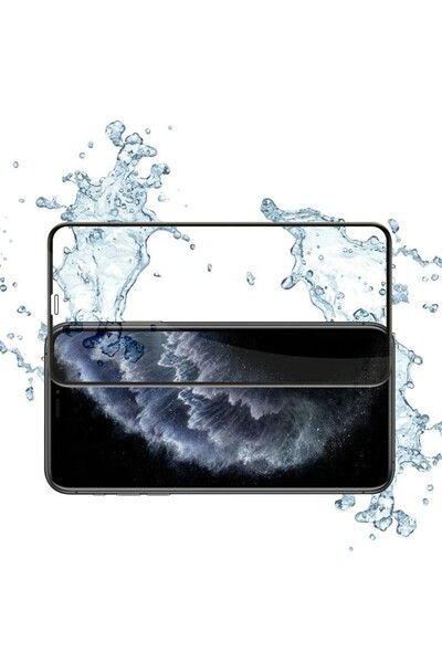 Teo Tempered Glass Film compatible with Samsung S20, Full Glue, Curved, Hole for , Black