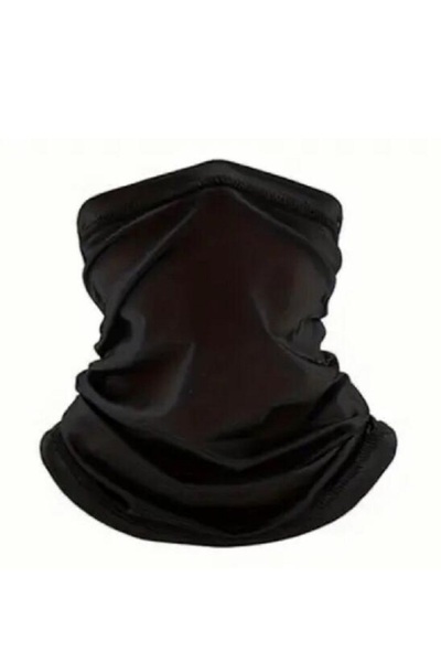 İmpavido SİYAH boyunluk polyester likralı bandana motorcu boyunluk sporcu boyunluk güneş koruma çok amaç buff