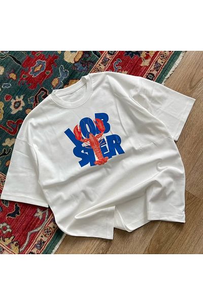 HepsitrentStore Lobster Printed Oversize T-Shirt