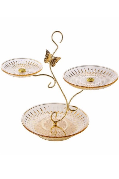 Raffine 3 Layers Butterfly Design Serving Tray with Hook