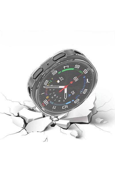 bbtech Samsung Galaxy Watch 8 Series 40mm Compatible Transparent Silicone Flexible Case and Screen Protector