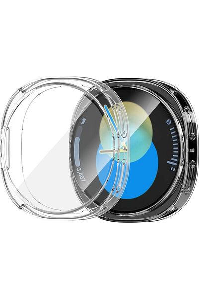 bbtech Samsung Galaxy Watch 8 Series 44mm Compatible Transparent Silicone Flexible Case and Screen Protector