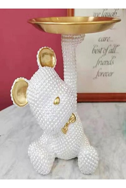 Raffine صينية تخزين على شكل دب وطبق حلوى 16×14×18 سم