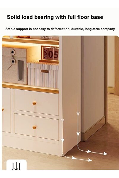 Raffine Multi-tier wooden bookshelf with large storage and vertical design for home office 80x24x180 cm