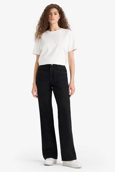 DeFacto 90's Wide Leg Black Women's Jean Pants E9125Ax/Nm40