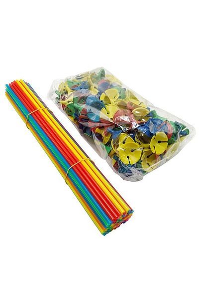 OEM Set of 100 Balloon Sticks with Rosettes Plastic Holders for Installation, For