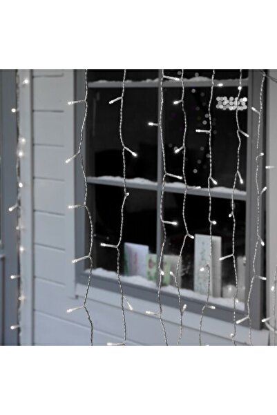 Teo Instalatie Craciun, Tip Perdea, IP44, 9 m x 1 m, 540 LED-uri, Alb rece, 8 jocuri de lumini, Transfor