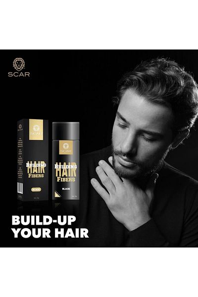 SCAR Hair Building Fibers 25g Black | Instant Hair Thickener for Men & Women, Natural Look