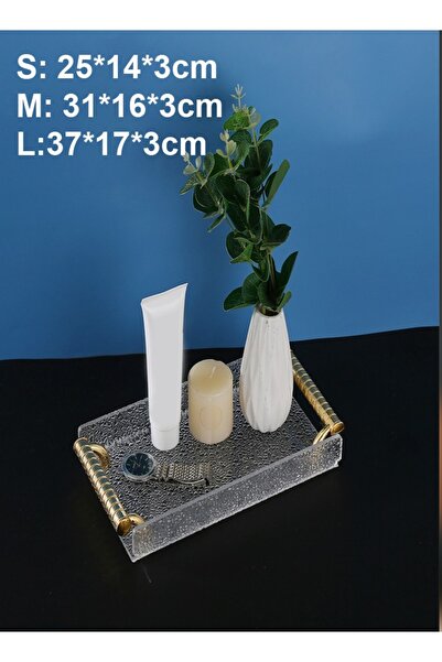 Raffine Set of 3 Rectangular Decorative Trays with Handle