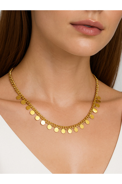 Altın SIRALI PULLU KOLYE