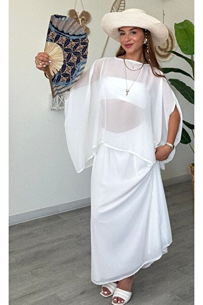 Şamdan Plain Lined Chiffon Skirt